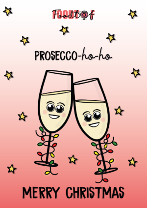 Kerstkaart foodtof proseccohohoho
