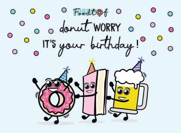 Verjaardagskaart Donut worry