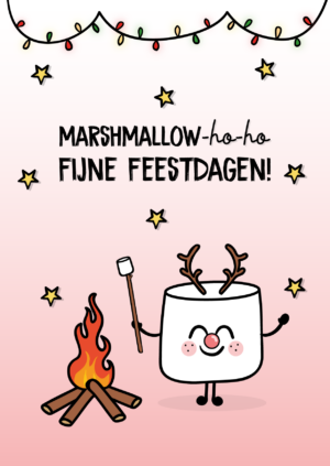 KERSTKAART MARSHMALLOW-HO-HO