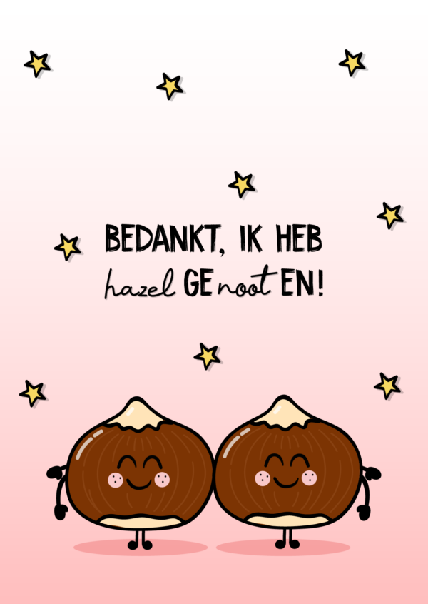 BEDANKT KAART 'HAZELGENOOTEN'